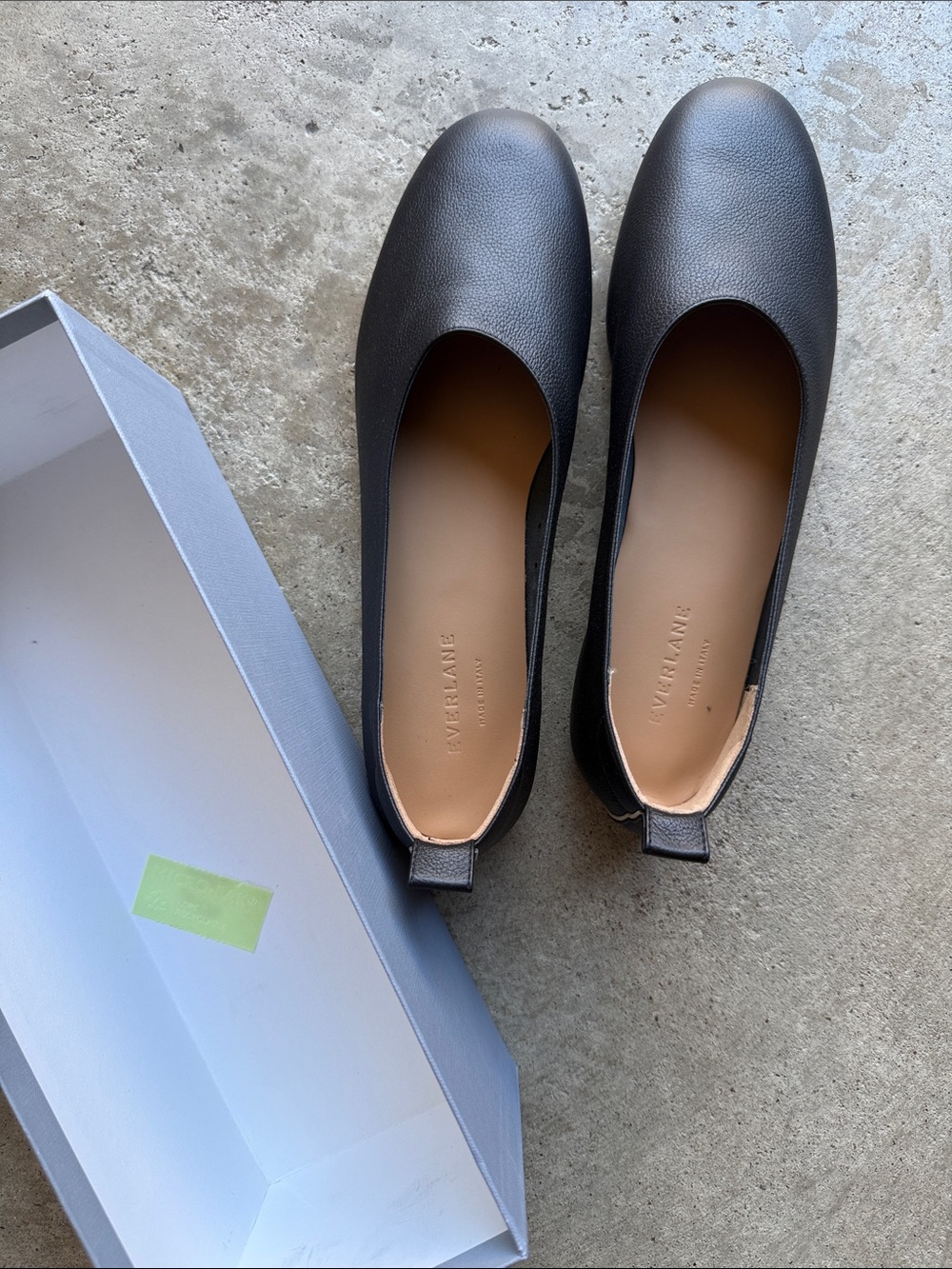 Everlane Black Leather Ballet Flats